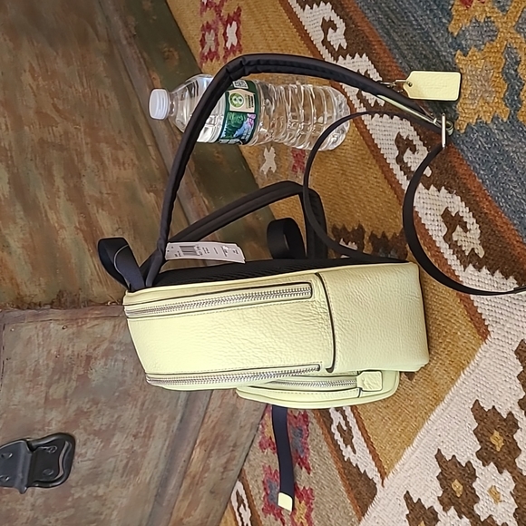 Coach Court Mini Pebble Leather Backpack Bag Lime green C8603 - Picture 2 of 8